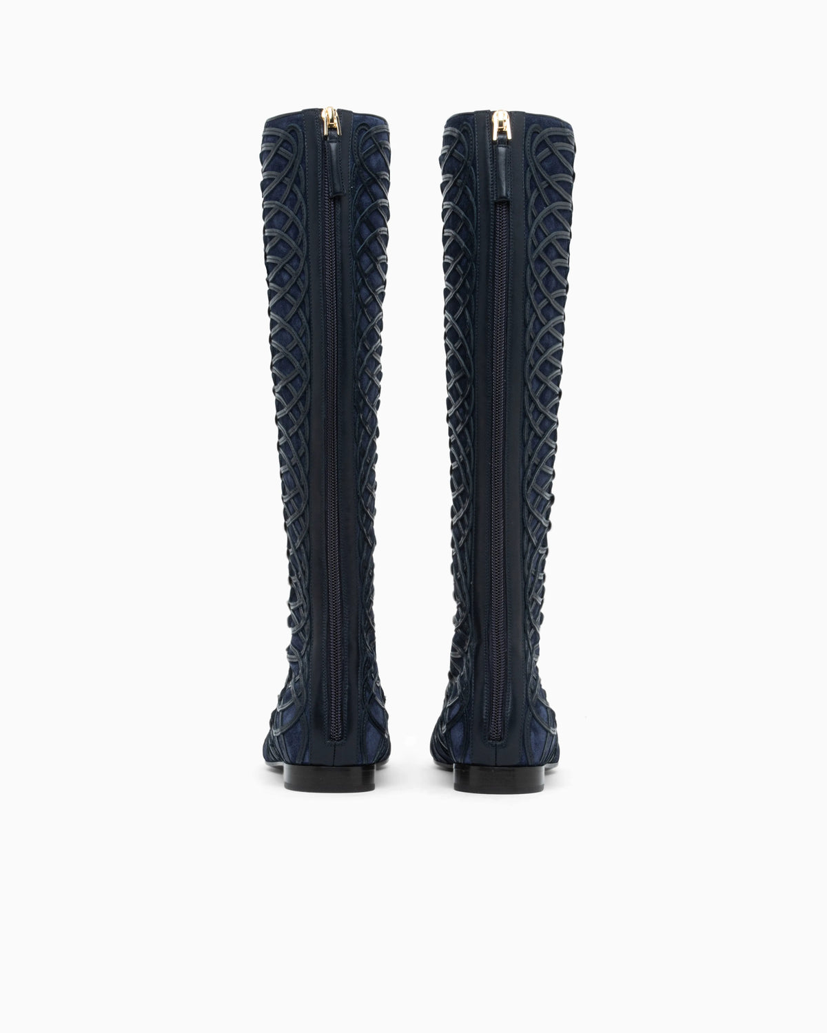 Boots in split leather with a leather sole
