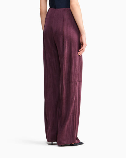 Trouser wide-leg in jacquard jersey with elastic waistband