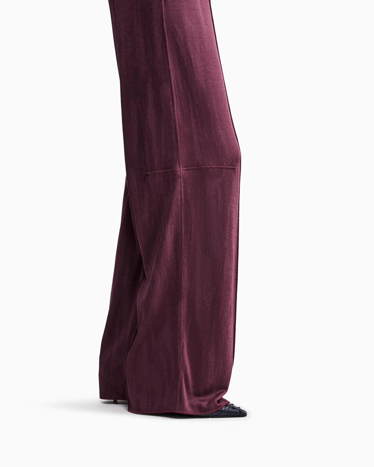 Trouser wide-leg in jacquard jersey with elastic waistband