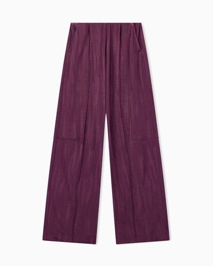 Trouser wide-leg in jacquard jersey with elastic waistband