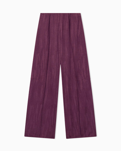 Trouser wide-leg in jacquard jersey with elastic waistband
