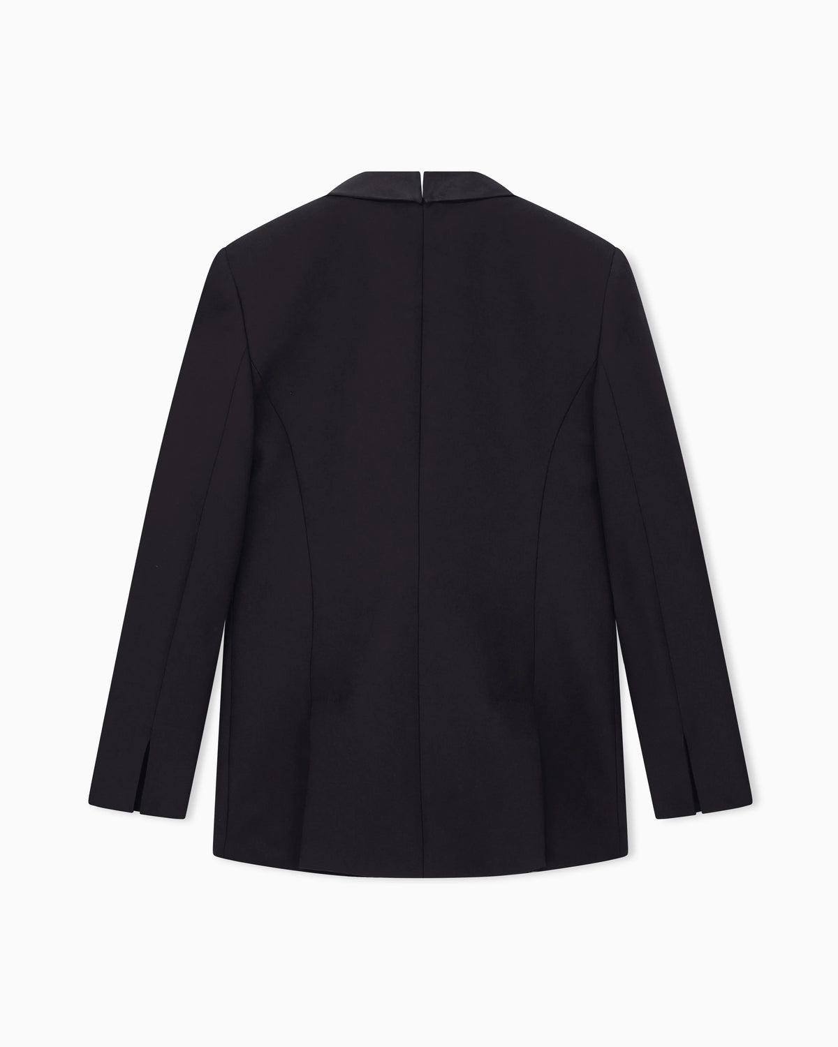Tuxedo jacket in silk cady with satin shawl collar