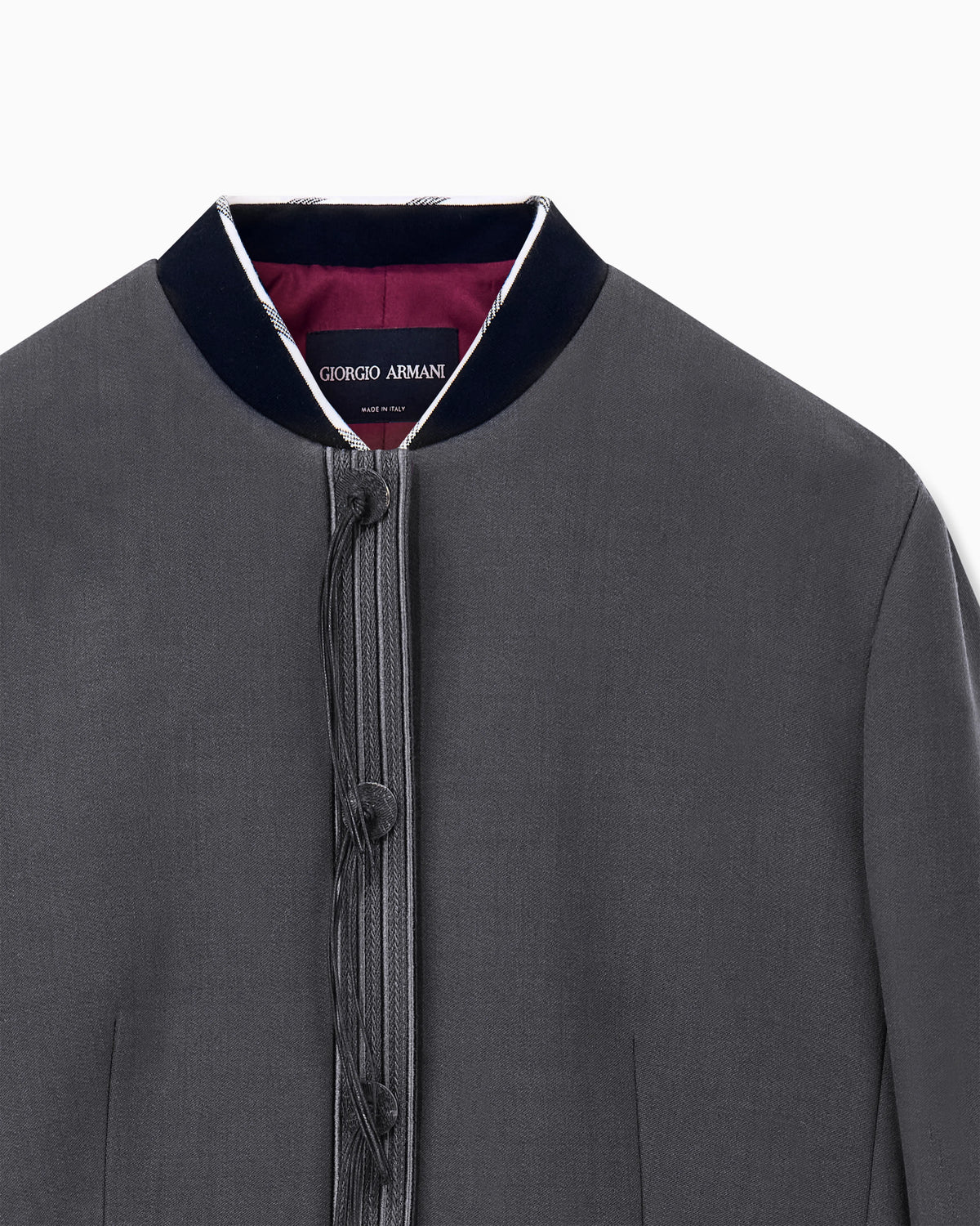 Blazer slim-fit virgin wool with horn buttons and tassels