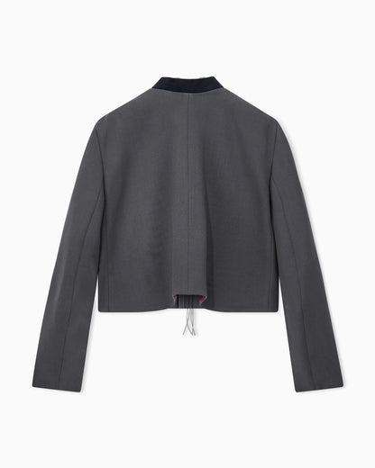 Blazer slim-fit virgin wool with horn buttons and tassels