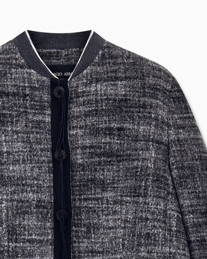 Blazer slim textured llama wool horn buttons