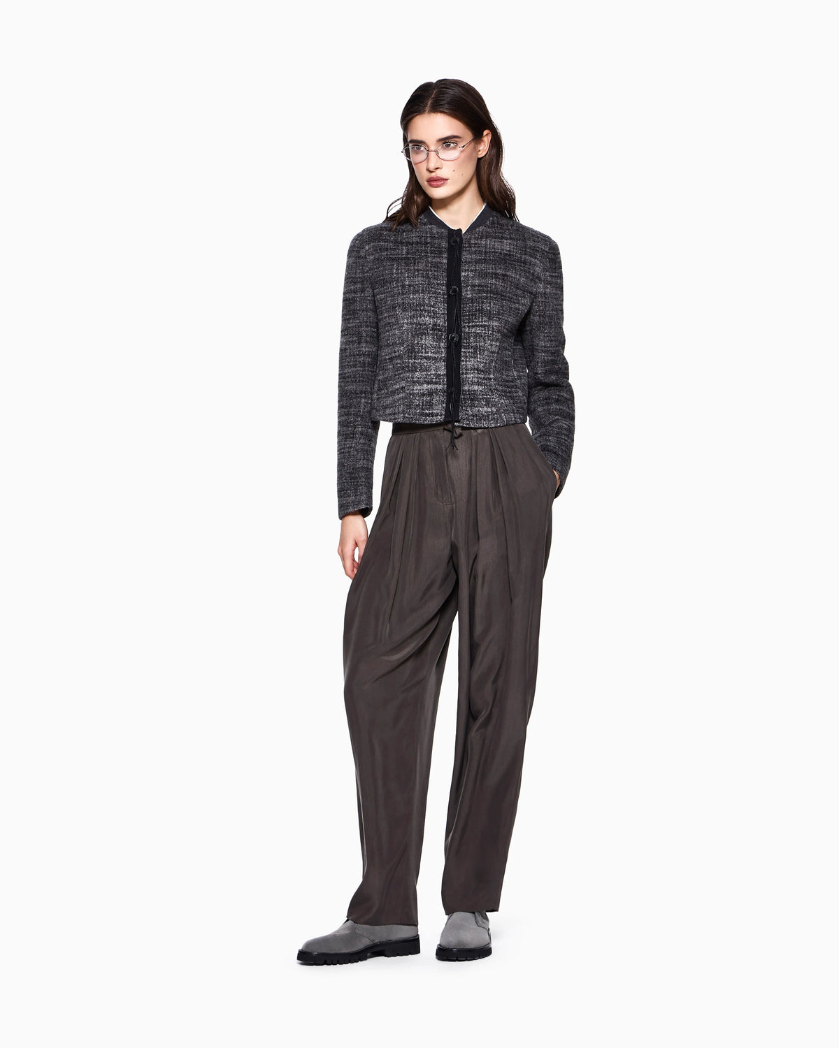 Blazer slim textured llama wool horn buttons