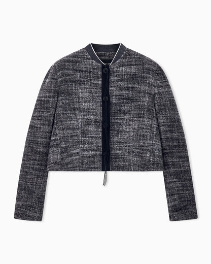 Blazer slim textured llama wool horn buttons
