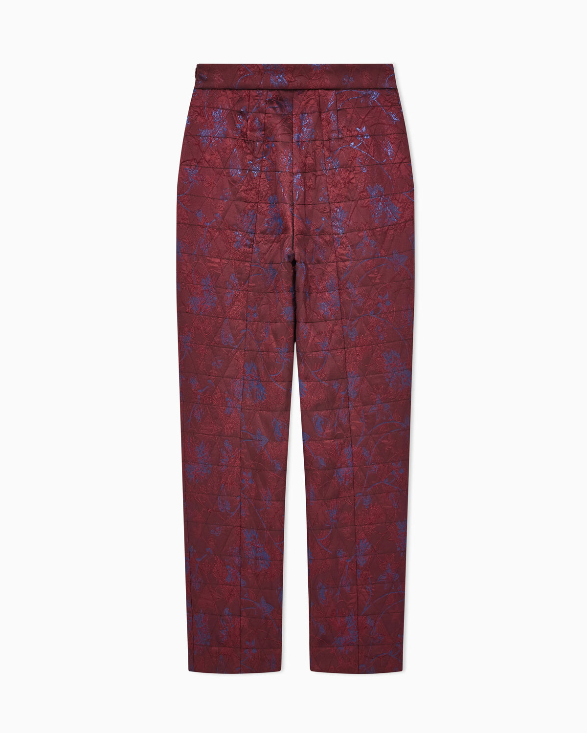 Quilted jacquard lurex pants with ramage pattern
