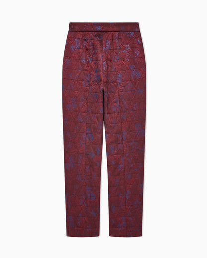 Quilted jacquard lurex pants with ramage pattern