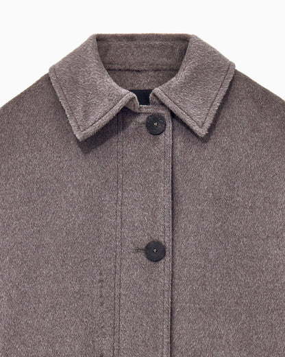 Caban coat regular fit in llama wool with patch pockets