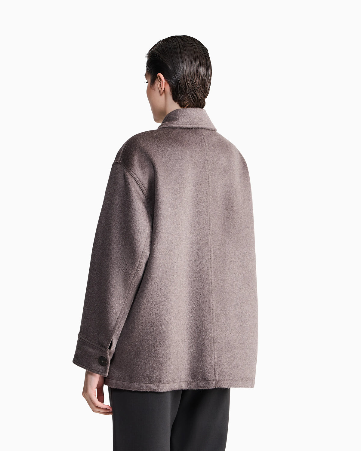 Caban coat regular fit in llama wool with patch pockets