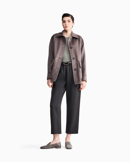 Caban coat regular fit in llama wool with patch pockets
