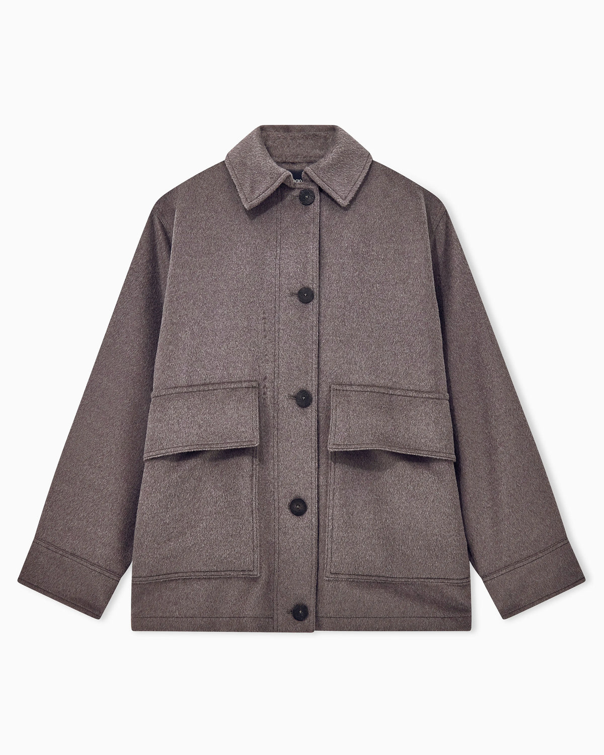 Caban coat regular fit in llama wool with patch pockets