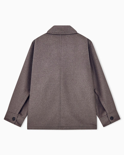 Caban coat regular fit in llama wool with patch pockets
