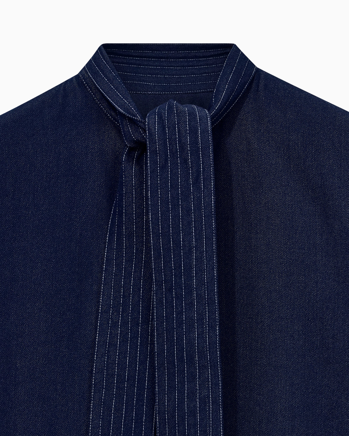 Shirt in denim effect lyocell with neck scarf
