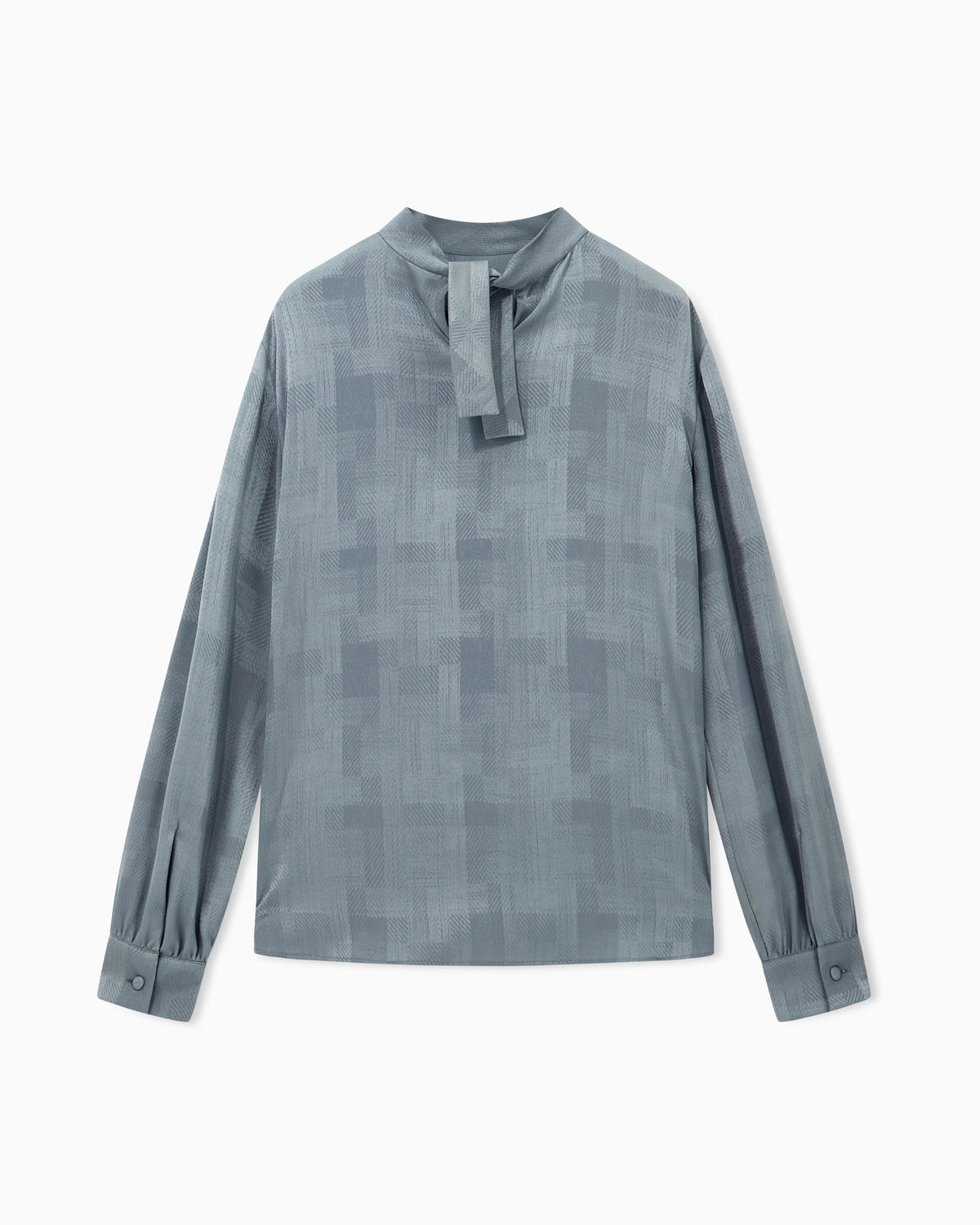 Shirt regular fit in check silk crepe satin with ribbons