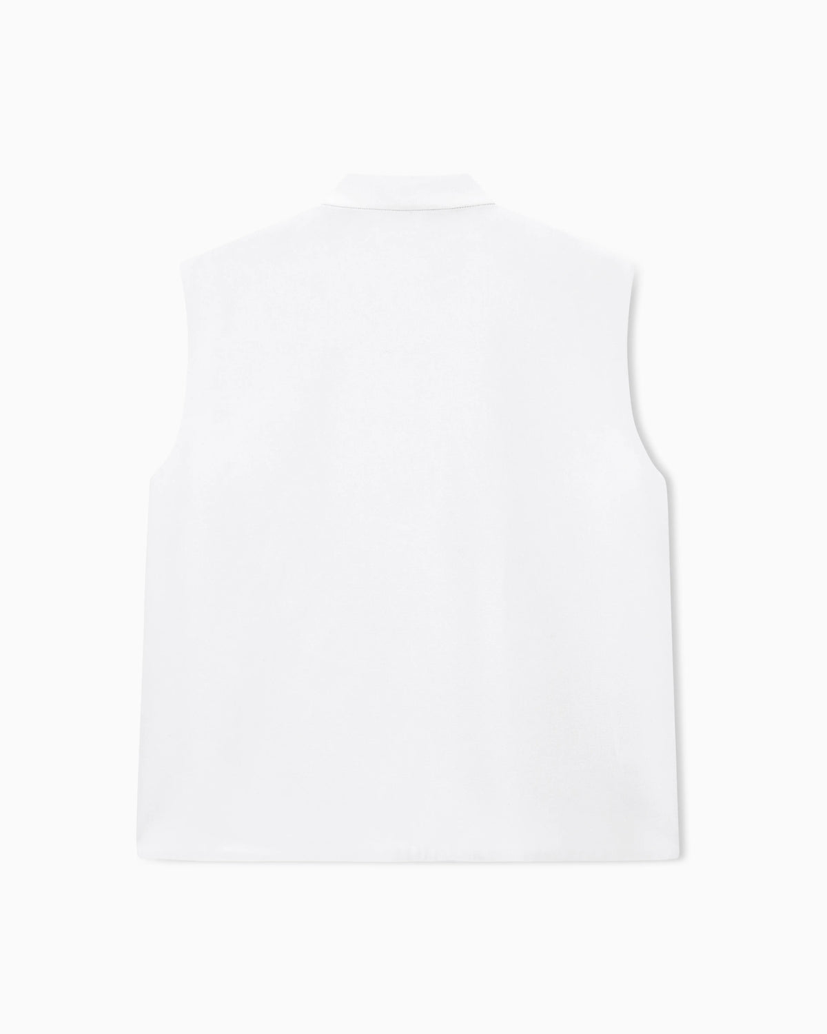 Shirt sleeveless mandarin collar silk cady detachable brooch