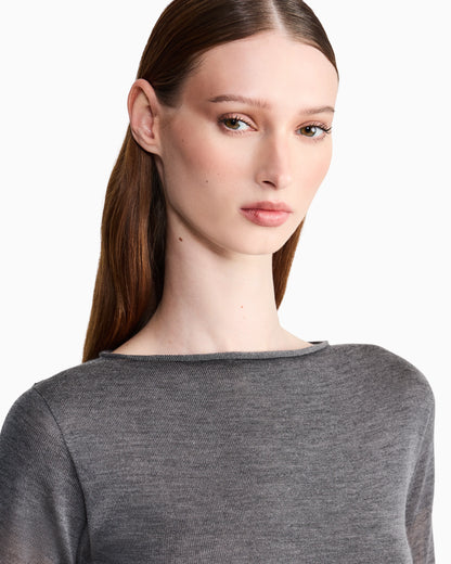 Sweater seamless cashmere round neck long sleeve