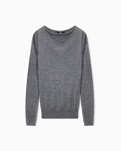 Sweater seamless cashmere round neck long sleeve