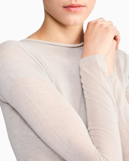 Sweater seamless cashmere round neck long sleeve