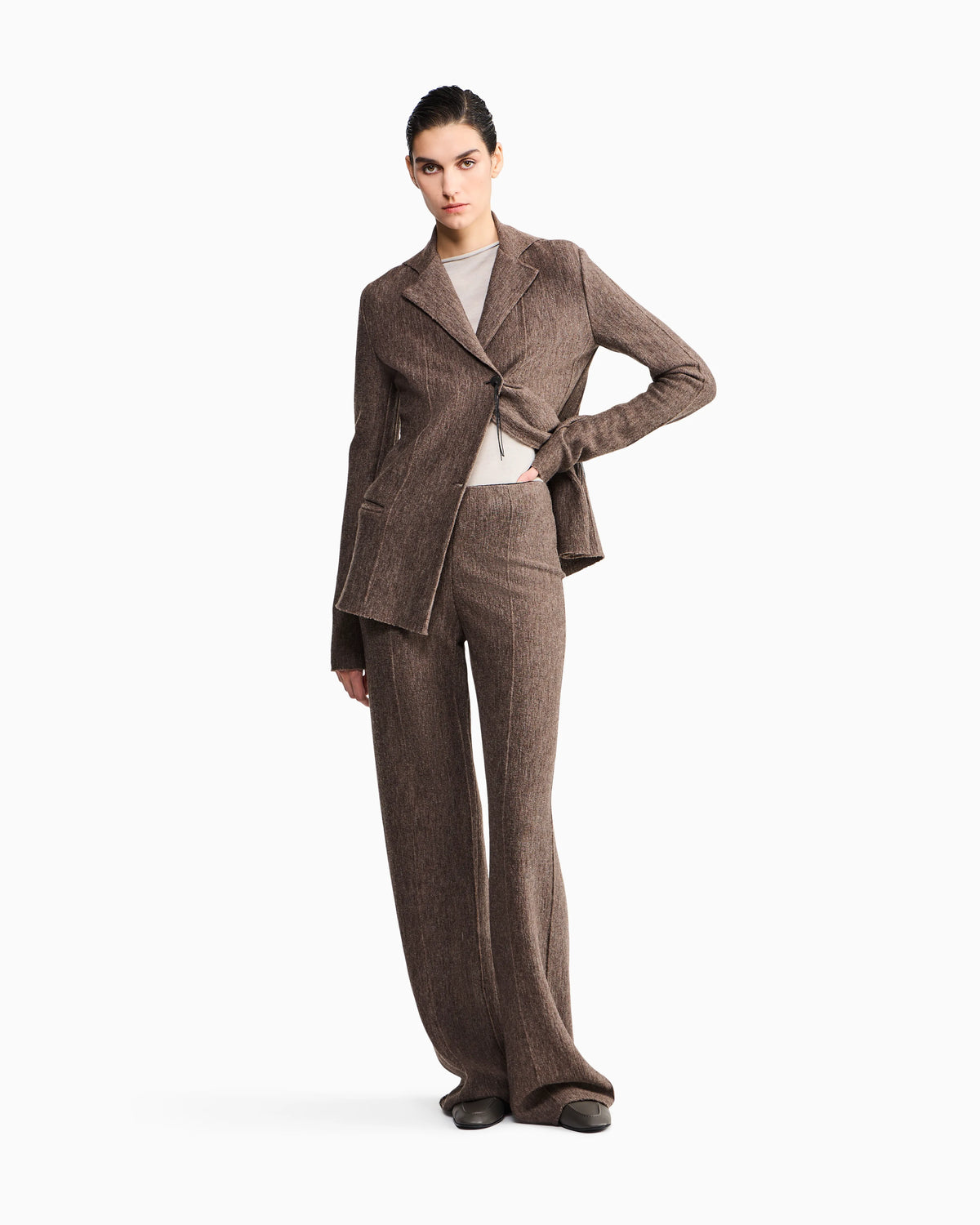 Sweater seamless cashmere round neck long sleeve