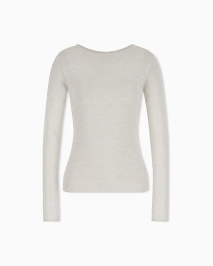 Sweater seamless cashmere round neck long sleeve