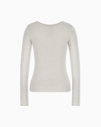 Sweater seamless cashmere round neck long sleeve