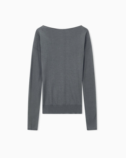 Sweater seamless cashmere round neck long sleeve