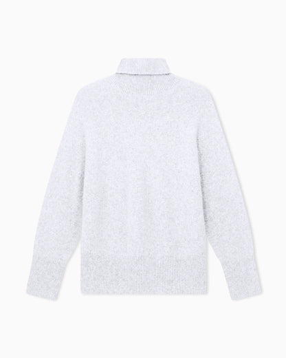 Oversized turtleneck sweater in pure cashmere jersey