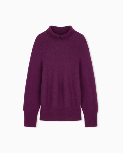 Oversized turtleneck sweater in pure cashmere jersey