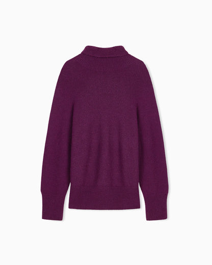 Oversized turtleneck sweater in pure cashmere jersey