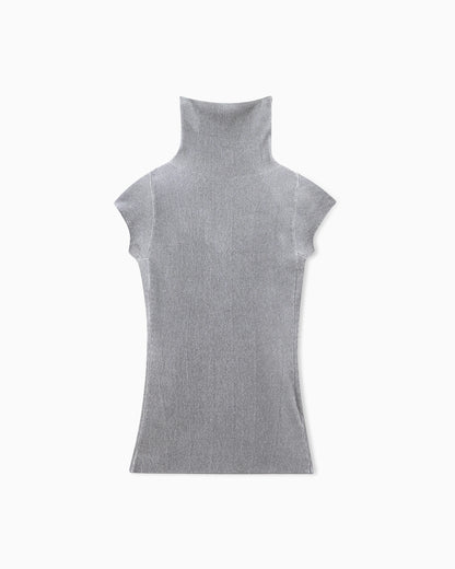 Sweater slim fit cup sleeve turtleneck English ribbed viscose