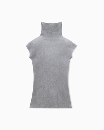 Sweater slim fit cup sleeve turtleneck English ribbed viscose
