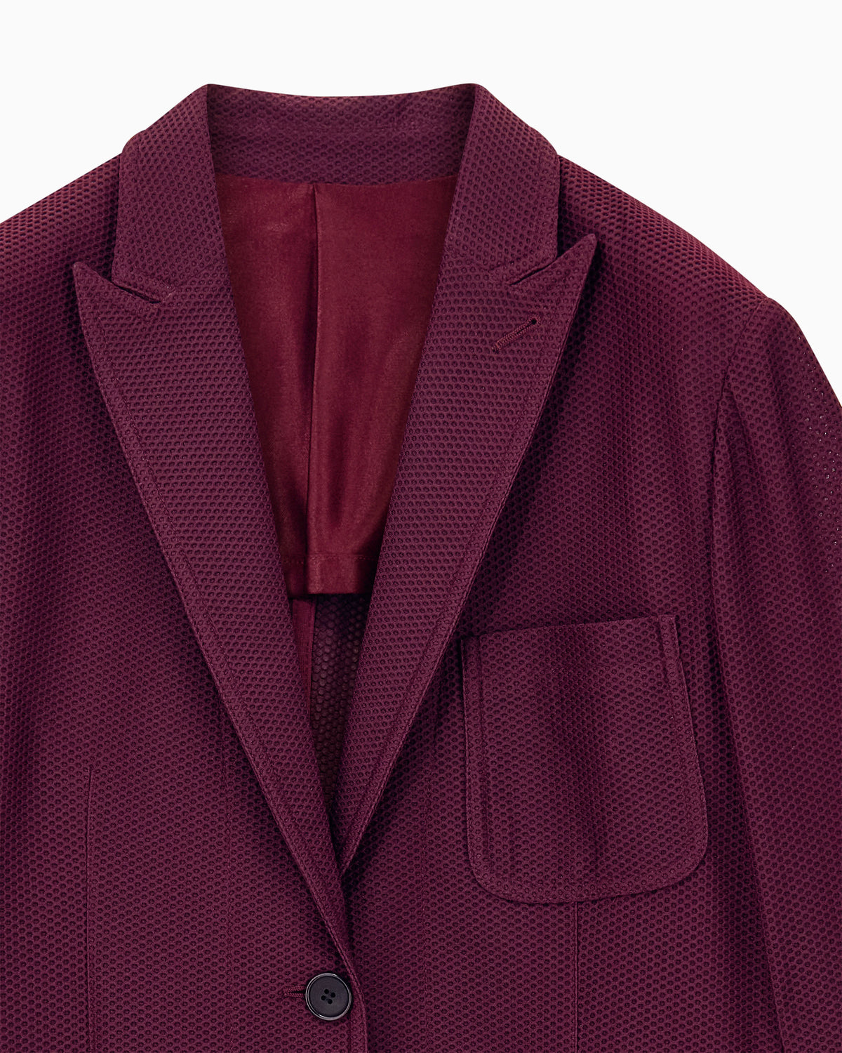 Single-breasted jacket in embossed mesh