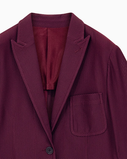 Single-breasted jacket in embossed mesh