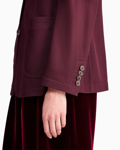 Single-breasted jacket in embossed mesh