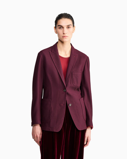Single-breasted jacket in embossed mesh