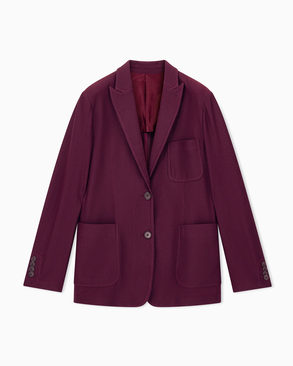 Single-breasted jacket in embossed mesh