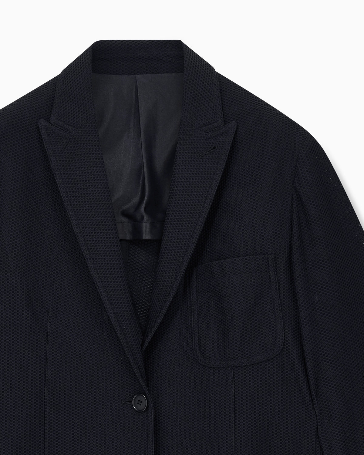 Single-breasted jacket in embossed mesh
