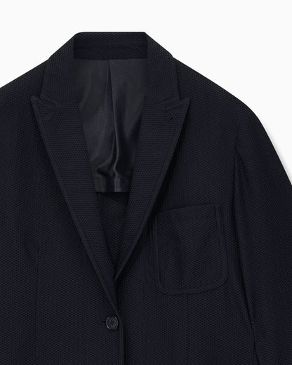 Single-breasted jacket in embossed mesh