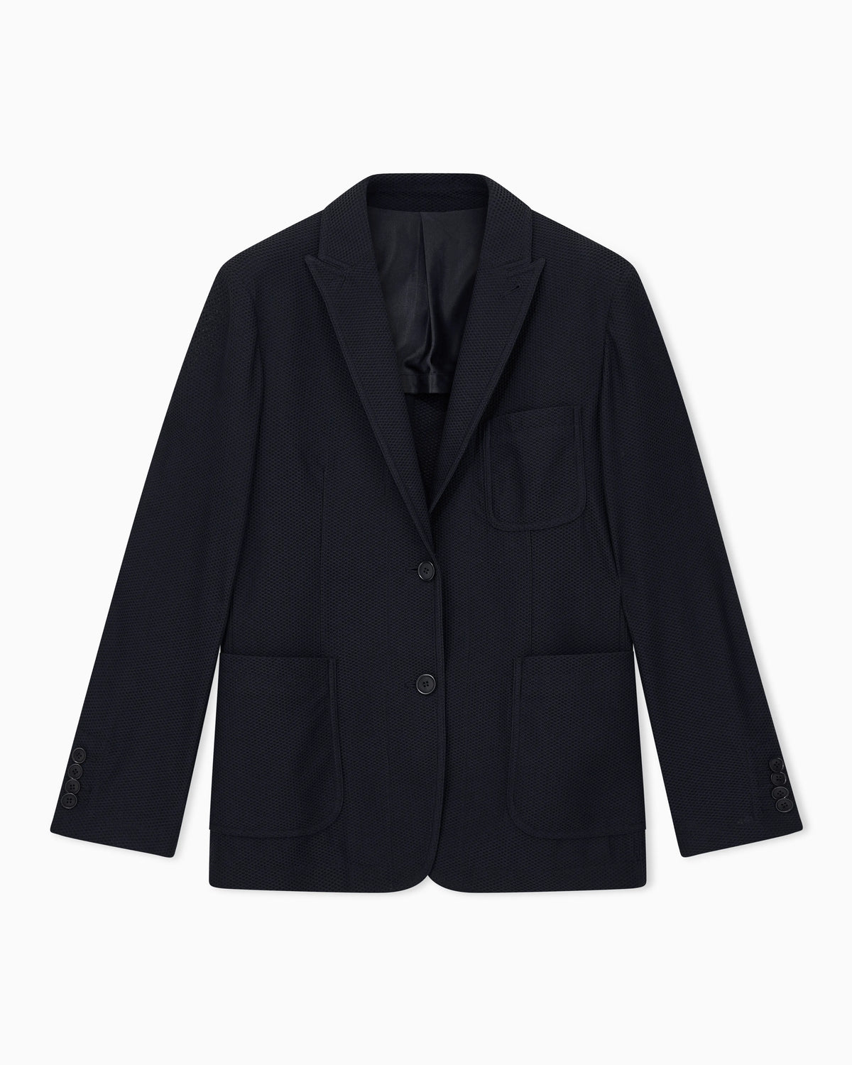 Single-breasted jacket in embossed mesh