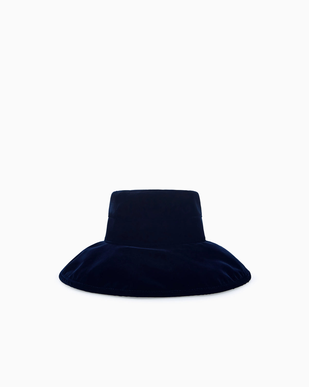 Wide-brimmed hat in viscose and silk velvet
