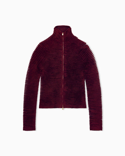 Ottoman jacket slim with seamless kimono sleeves and zip