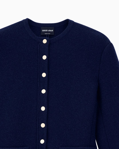 Blazer Jackets slim crew neck in virgin wool cashmere