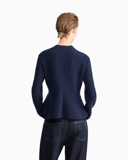 Blazer Jackets slim crew neck in virgin wool cashmere
