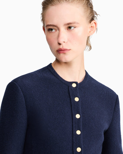 Blazer Jackets slim crew neck in virgin wool cashmere