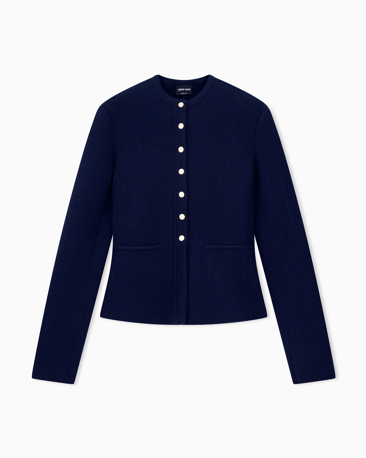 Blazer Jackets slim crew neck in virgin wool cashmere