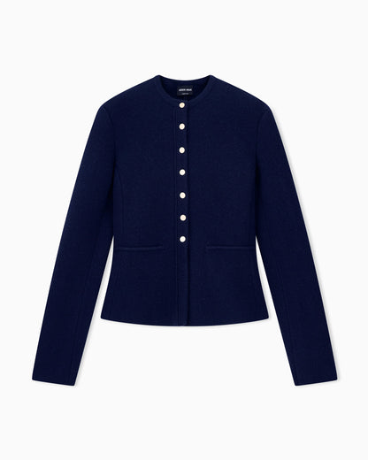 Blazer Jackets slim crew neck in virgin wool cashmere