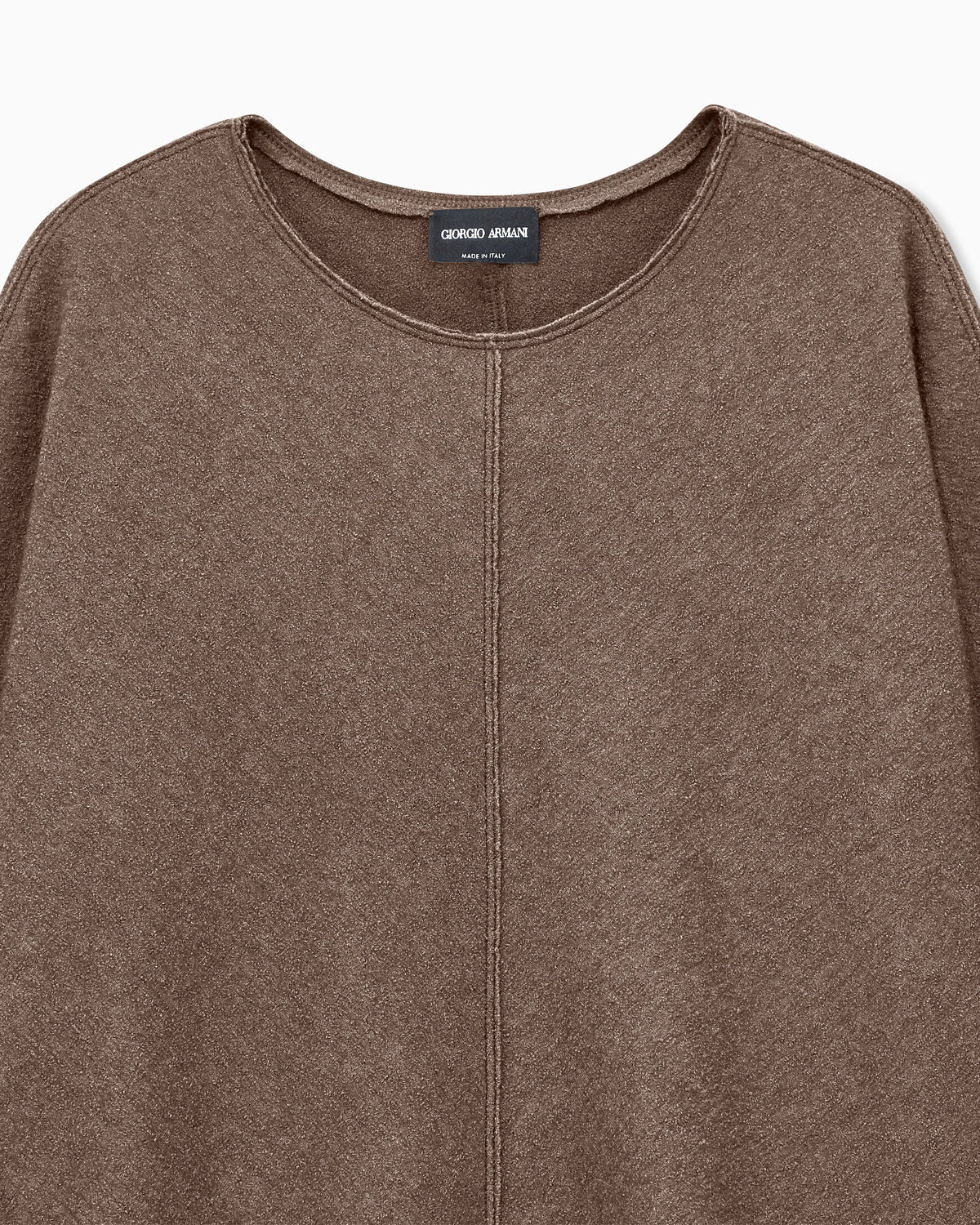 Round-neck sweater in cashmere and silk jersey