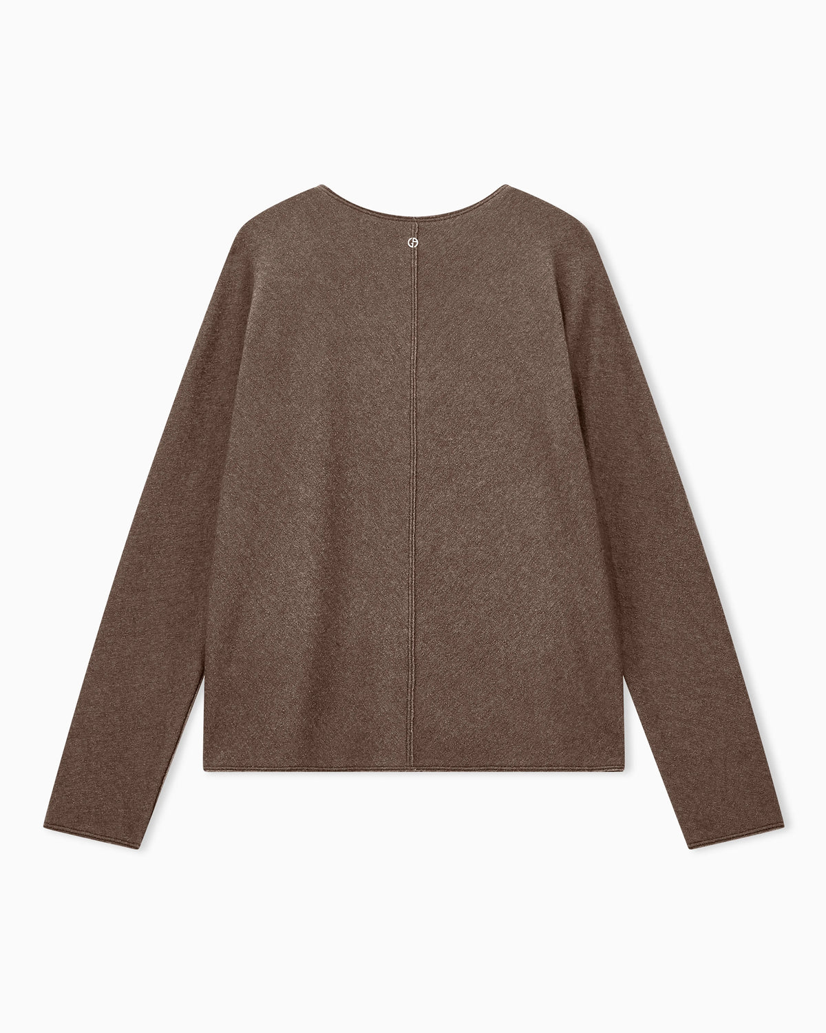 Round-neck sweater in cashmere and silk jersey